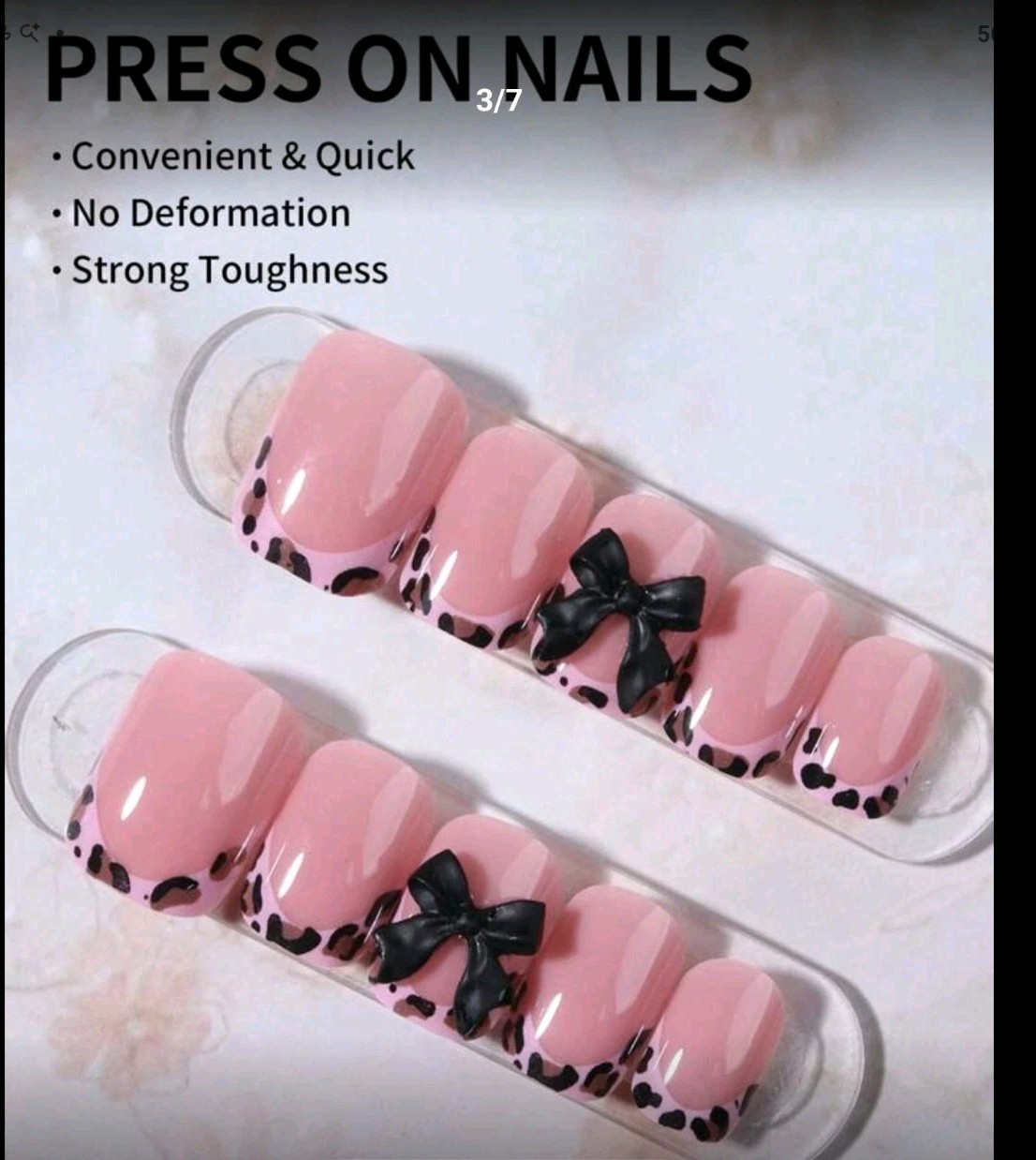 24Pcs Short Squpink French Tip Press On Nails Mediumare 3D Bow Design Acrylic
