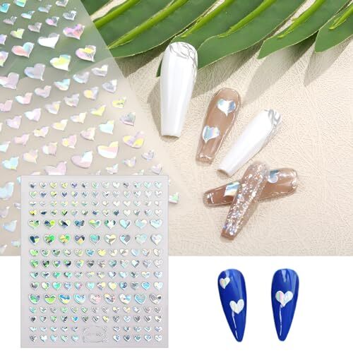 8 Sheets Heart Nail Art Stickers,Valentine’s Day Nail Stickers 3D Self Style-2