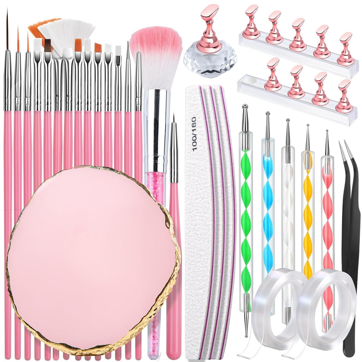 Nail Design Tools, Nail Art Tools, Nail Brush, Nail Art Kit With Nail Stand, …