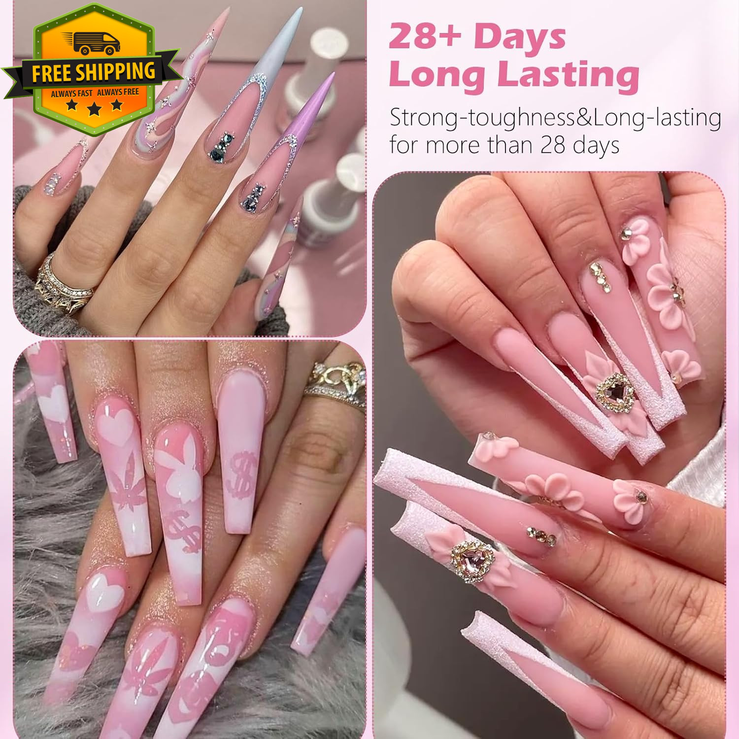 Acrylic Nail Kit Pink Powder Liquid Set With Kolinsky Brush For DIY Salon Nails