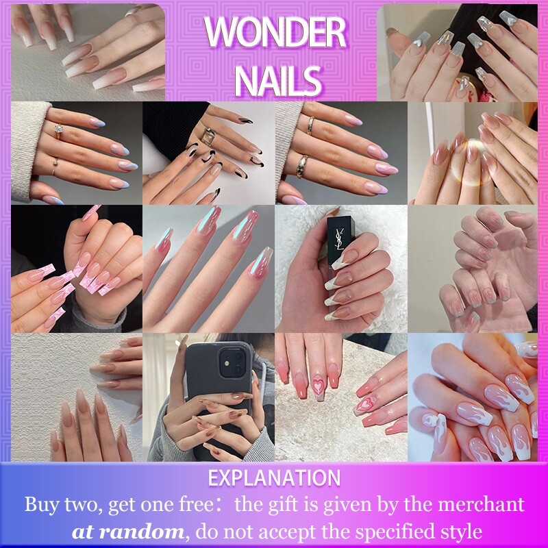 Brand New Press-on Nails with French Style, Natural Color for Casual Wear