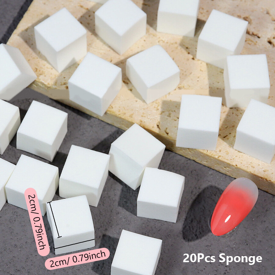 20Pcs Nail Art Sponge Blush Applicator Set, Blending Gradient Sponges Gripper