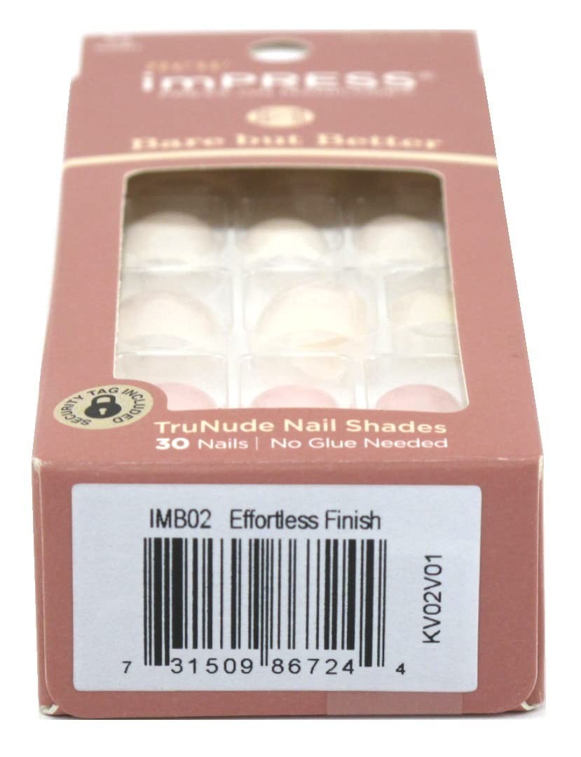 Kiss Bare But Better Nails 30 Count Short Effortless Finish