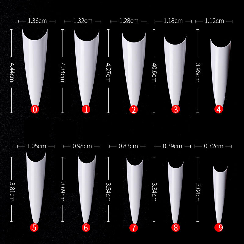 600Pcs/bag Nail Art Sharp Long Stiletto False Fake Nails Tips – Clear / Natural