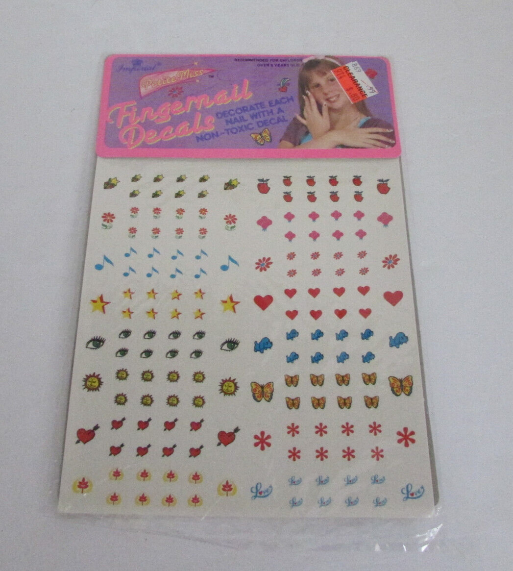 VINTAGE 1988 Imperial Petite Miss Fingernail Decals Nail Stickers NOS NIP