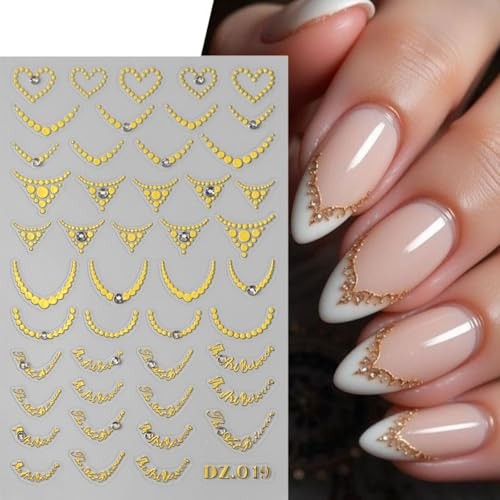 4 Sheets French Tip Nail Stickers 3D Self-Adhesive French Tip Nail Stickers-5