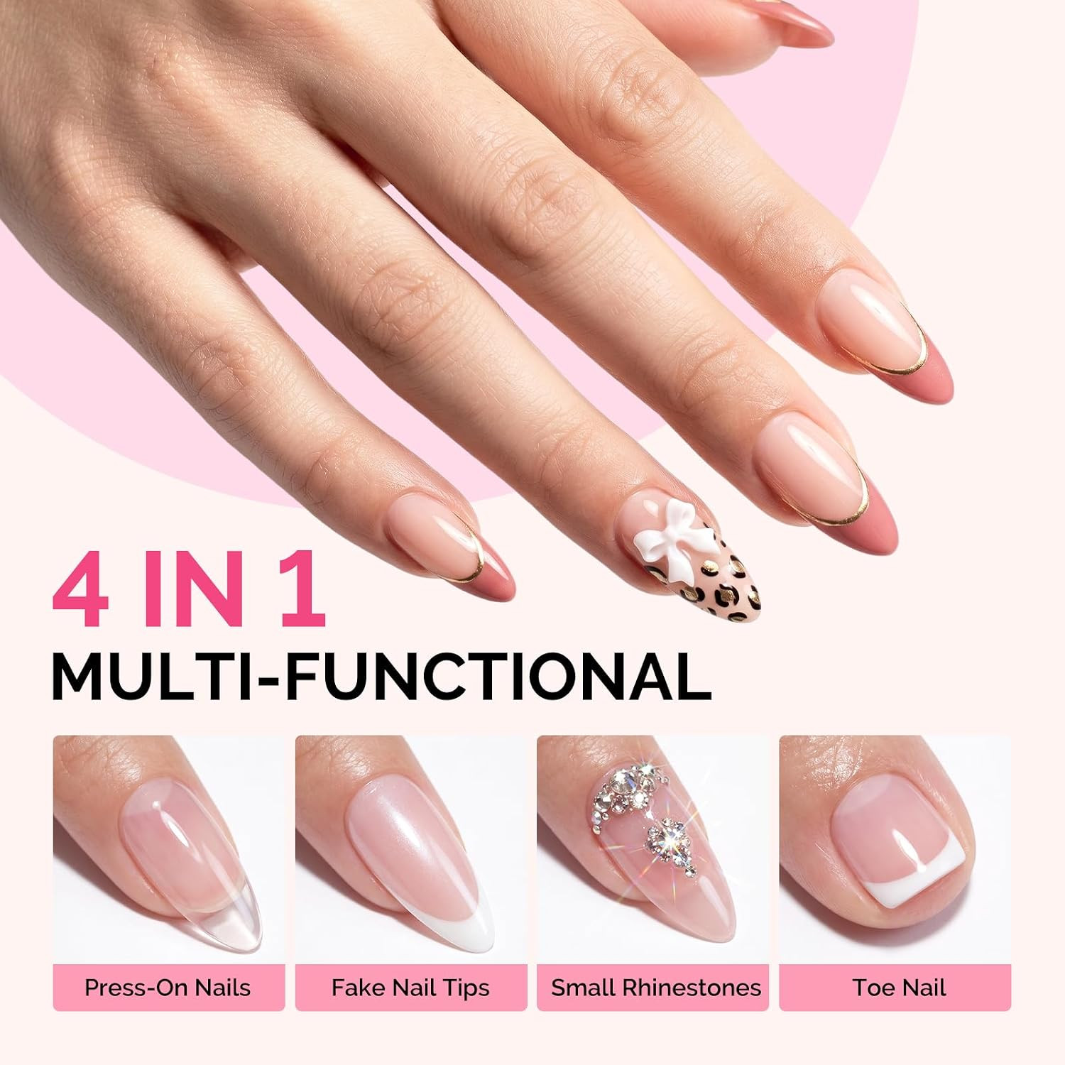 Press on Nail Glue and Non Acetone Nail Glue Remover Kit | Quick Dry Semi Solid