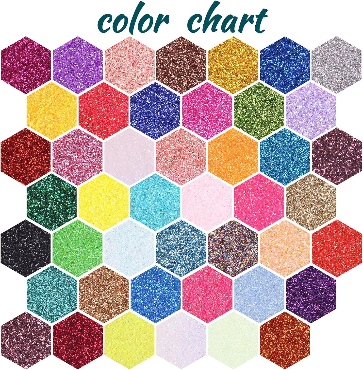 Ultra Fine Glitter for Nails, Set of 45 Colors, Extra Fine Resin Glitter