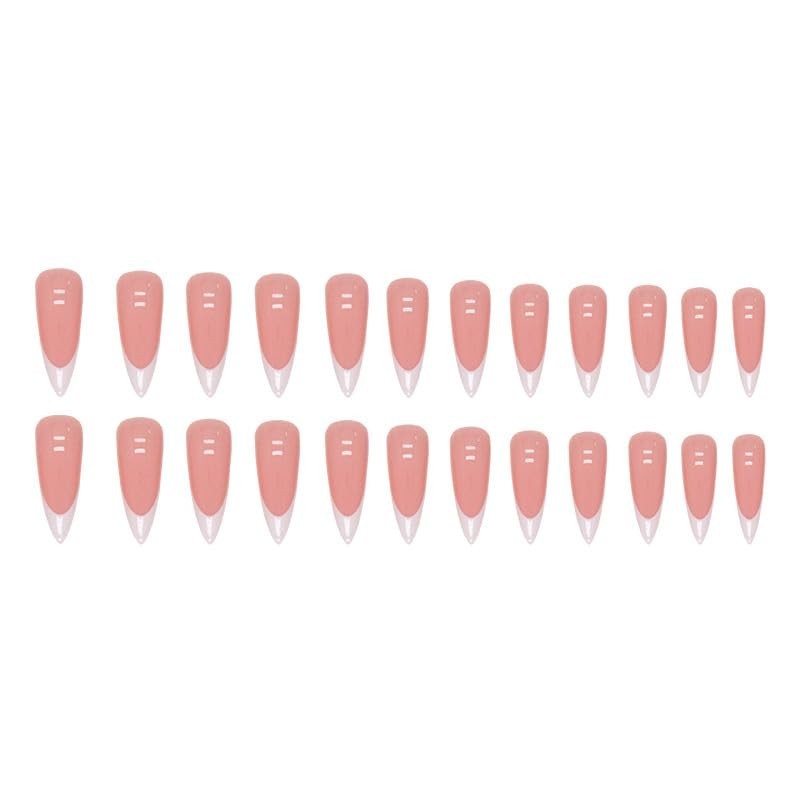 High-Quality 24pcs Nude Pink French Tip Press On Nails – Quick Application
