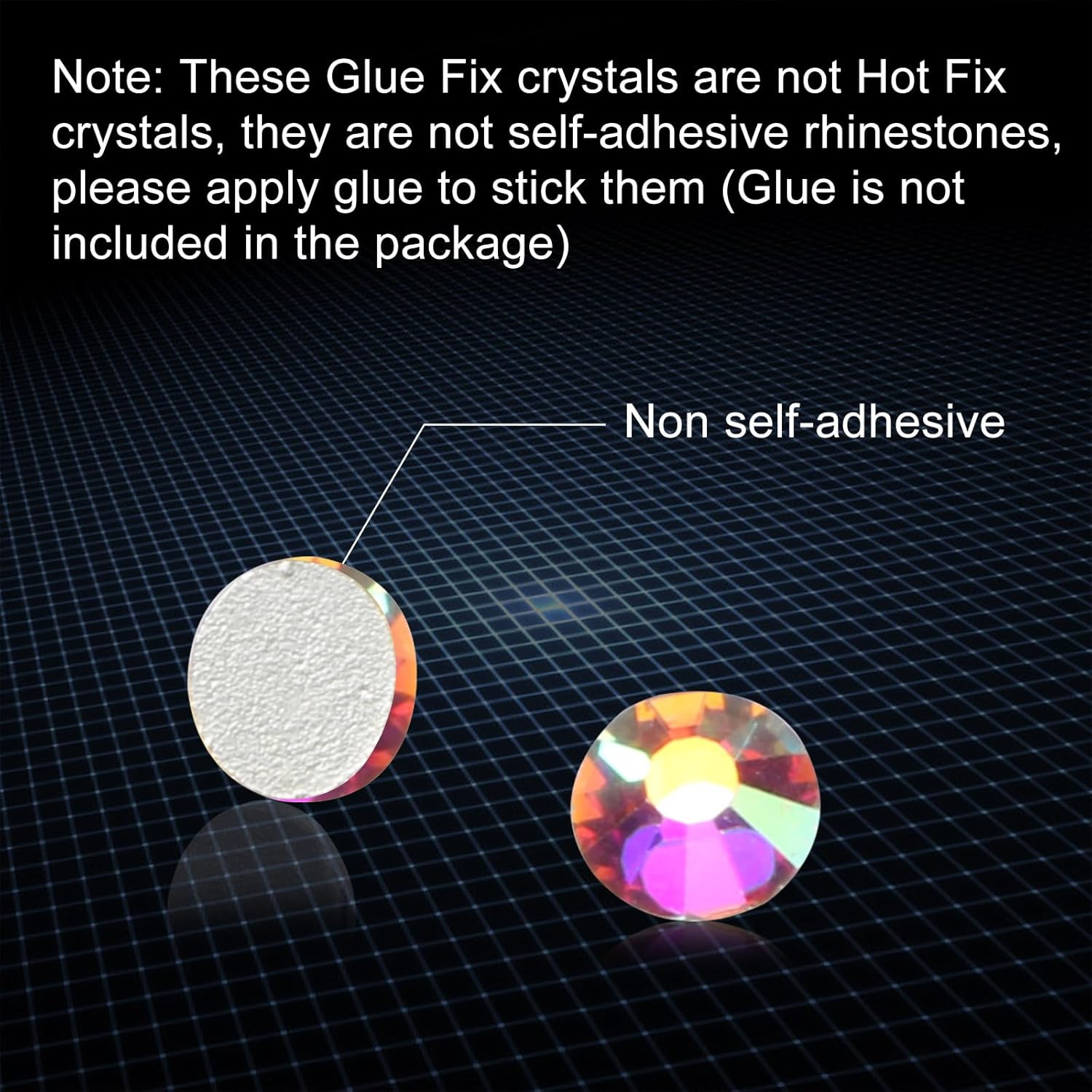 1440pcs Glue Fix Crystal Flatback Rhinestones Glass Diamantes Gems for Crafting