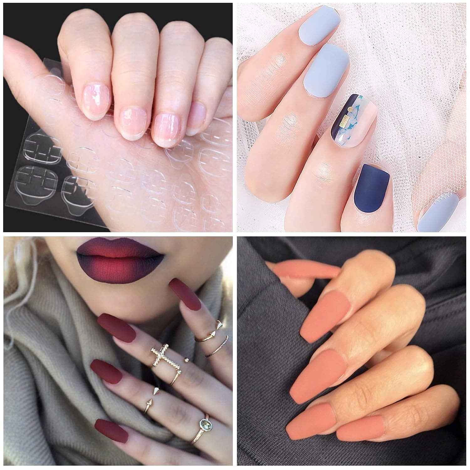 Adhesive Waterproof Breathable Glue Double-Sided Nail Jelly Sticker Tab 1 Sheet