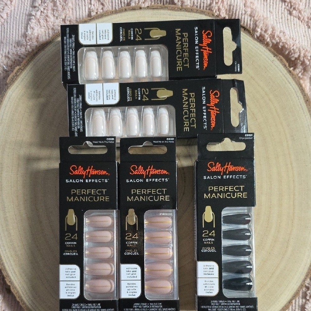 Sally Hansen Salon Effects Perfect Manicure, Set Of 5 Coffin Nails, New