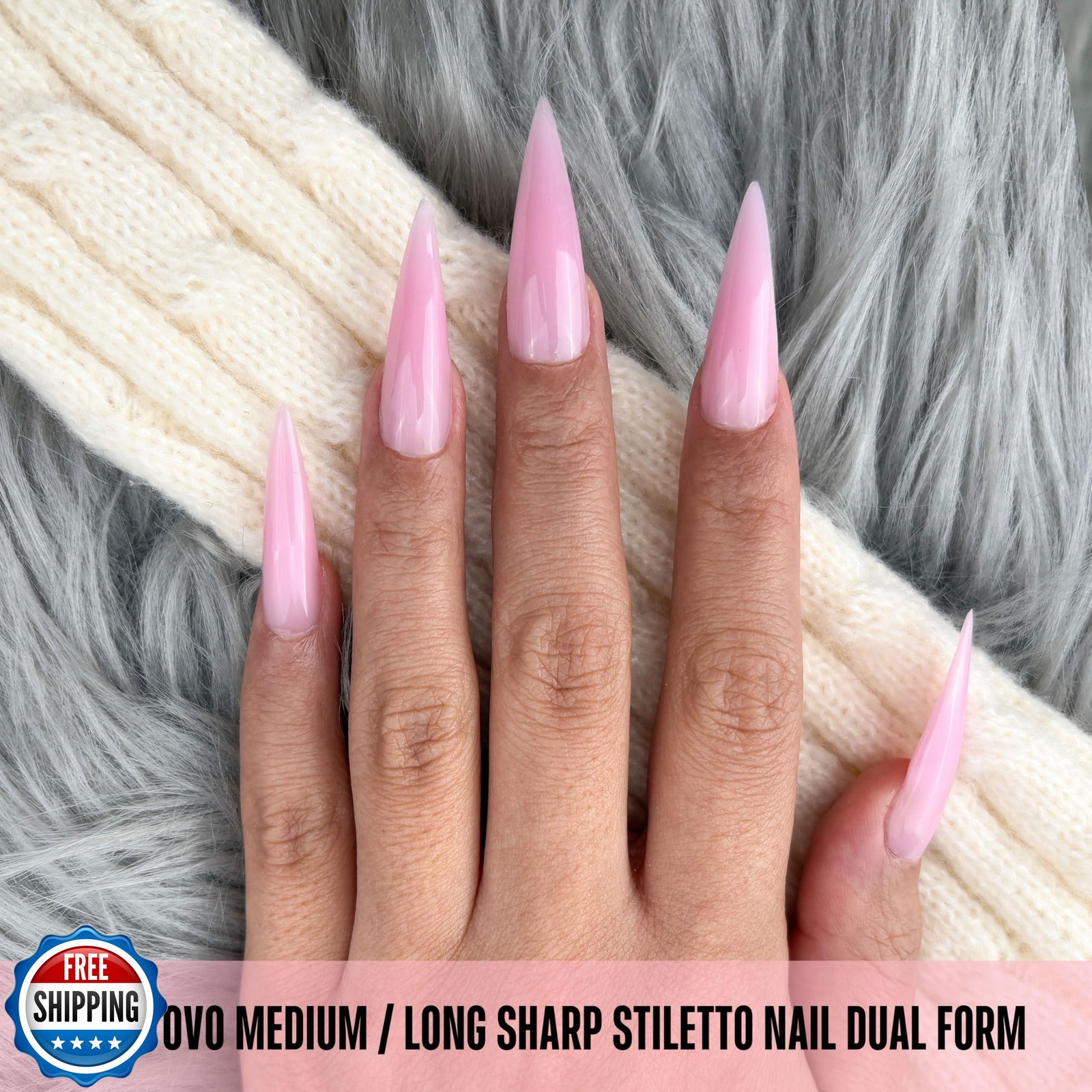 NOVO OVO Medium/Long Stiletto Pointed Nail Dual Forms for Polygel