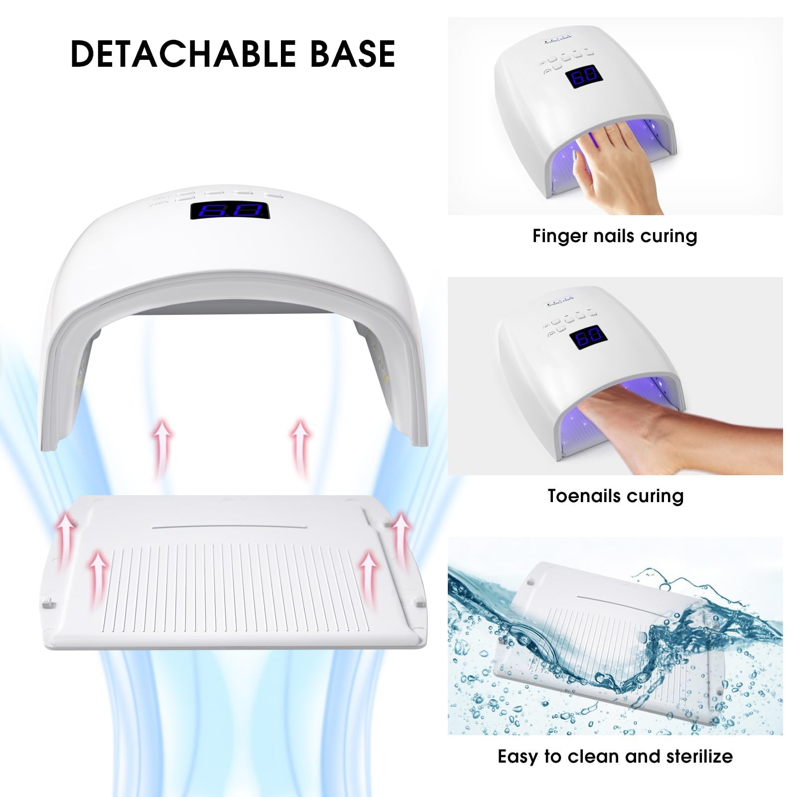 48W Rechargeable UV LED Nail Lamp Faster Wireless Nail Dryer Gel Po… Fast Ship