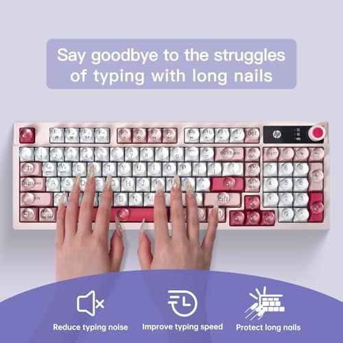 Glass Keyboard Cover Stickers for Long Nails – Ultra Clear Raised 110PCS