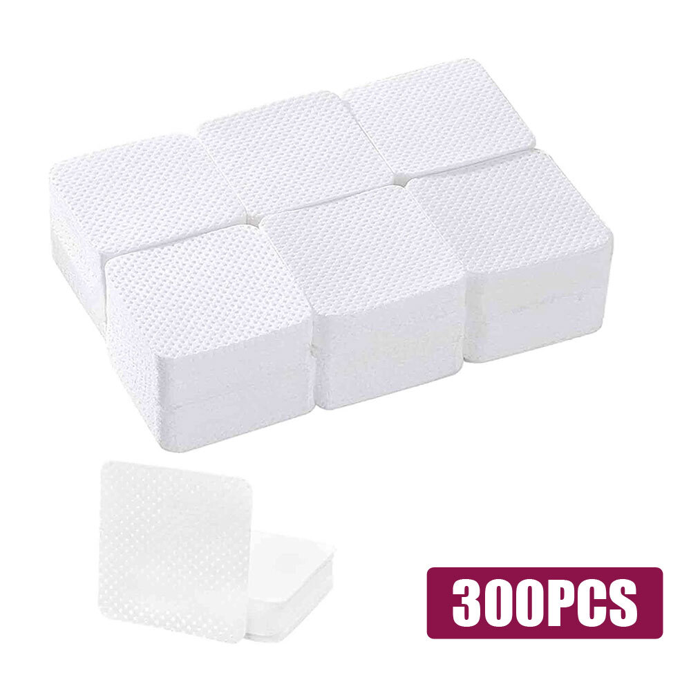 300 Pack Lint Free Cotton Pads Nail Wipes for Gel Remover Nails Disposable Lot