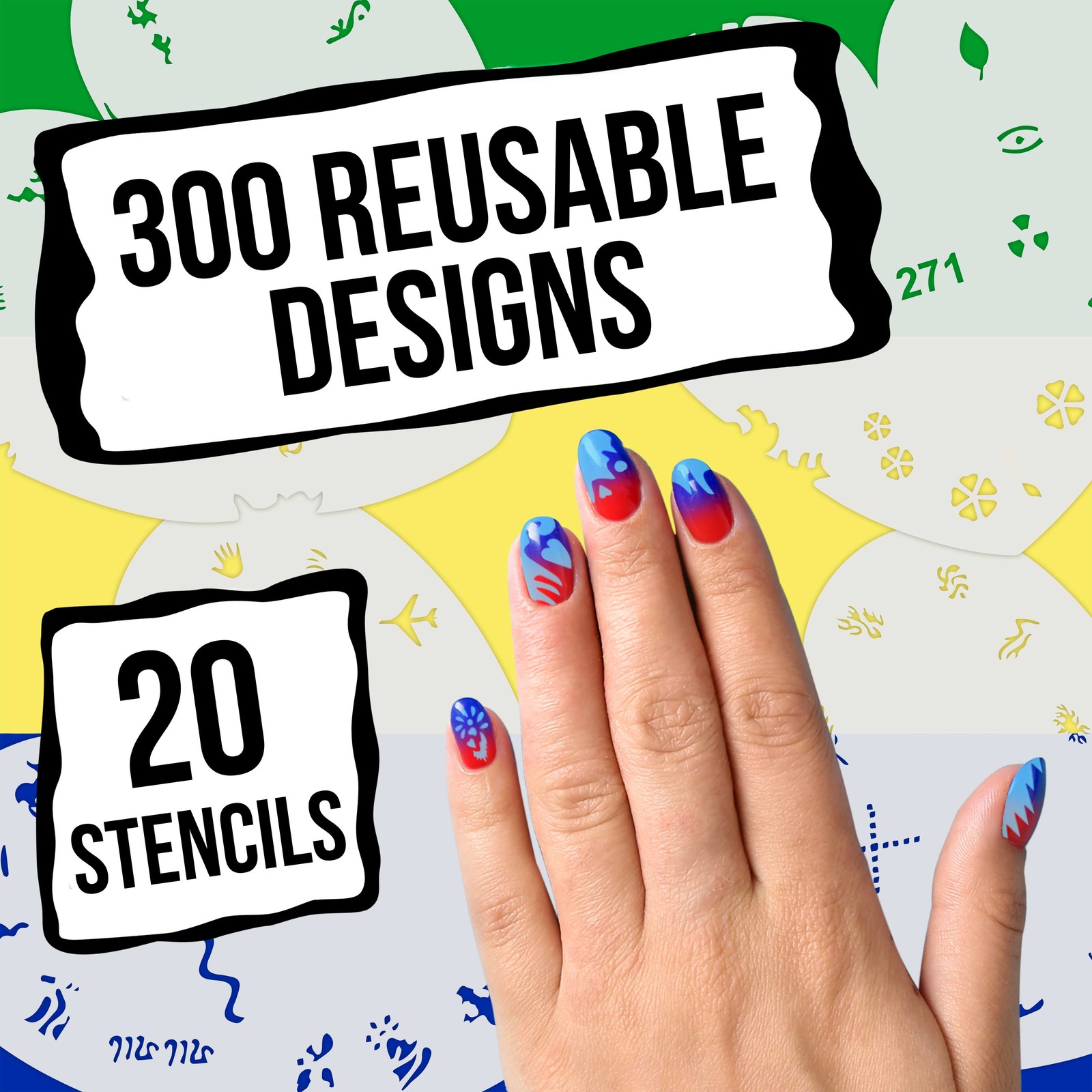 Set 14 320 Airbrush Nail Art STENCIL DESIGNS 20 Heart Template Sheets Kit Paint