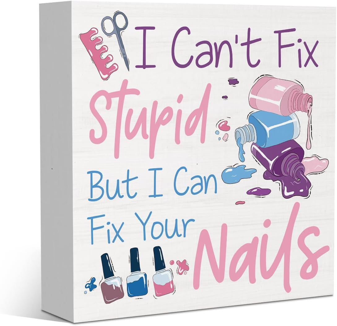 Nail Room Decor for Women Men Nail Tech Decor for Home Office Salon Bedroom Desk