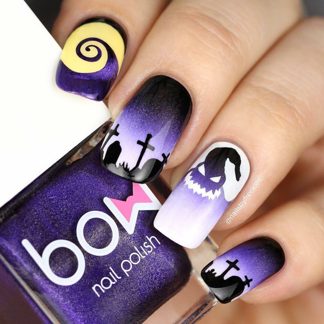 Graveyard Stencils for Nails, Halloween Nail Stickers, Nail Art, Nail Vinyls