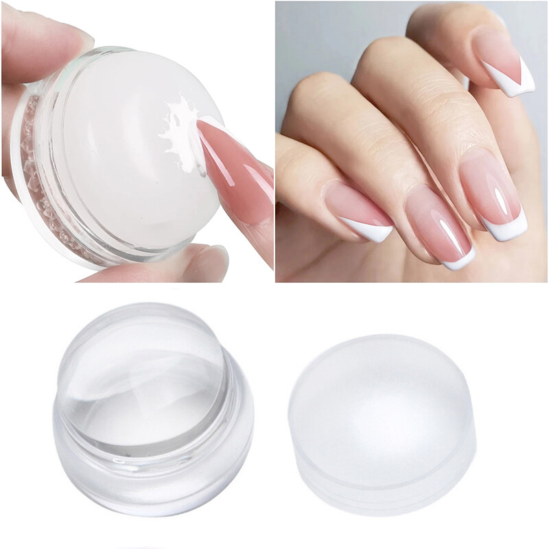 Silicone Nail Stamper French Manicure Stamping Jelly Nails Art + Scraper Stamps*