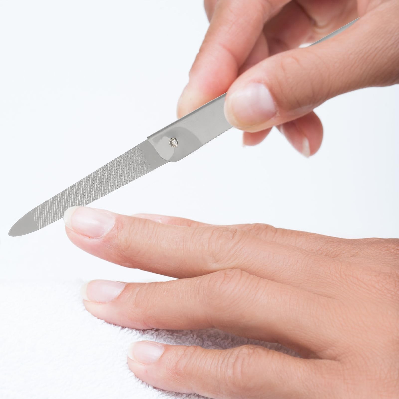 Lurrose 6pcs Folding Nail File: Foldable Stainless Steel Nail File for Salon …