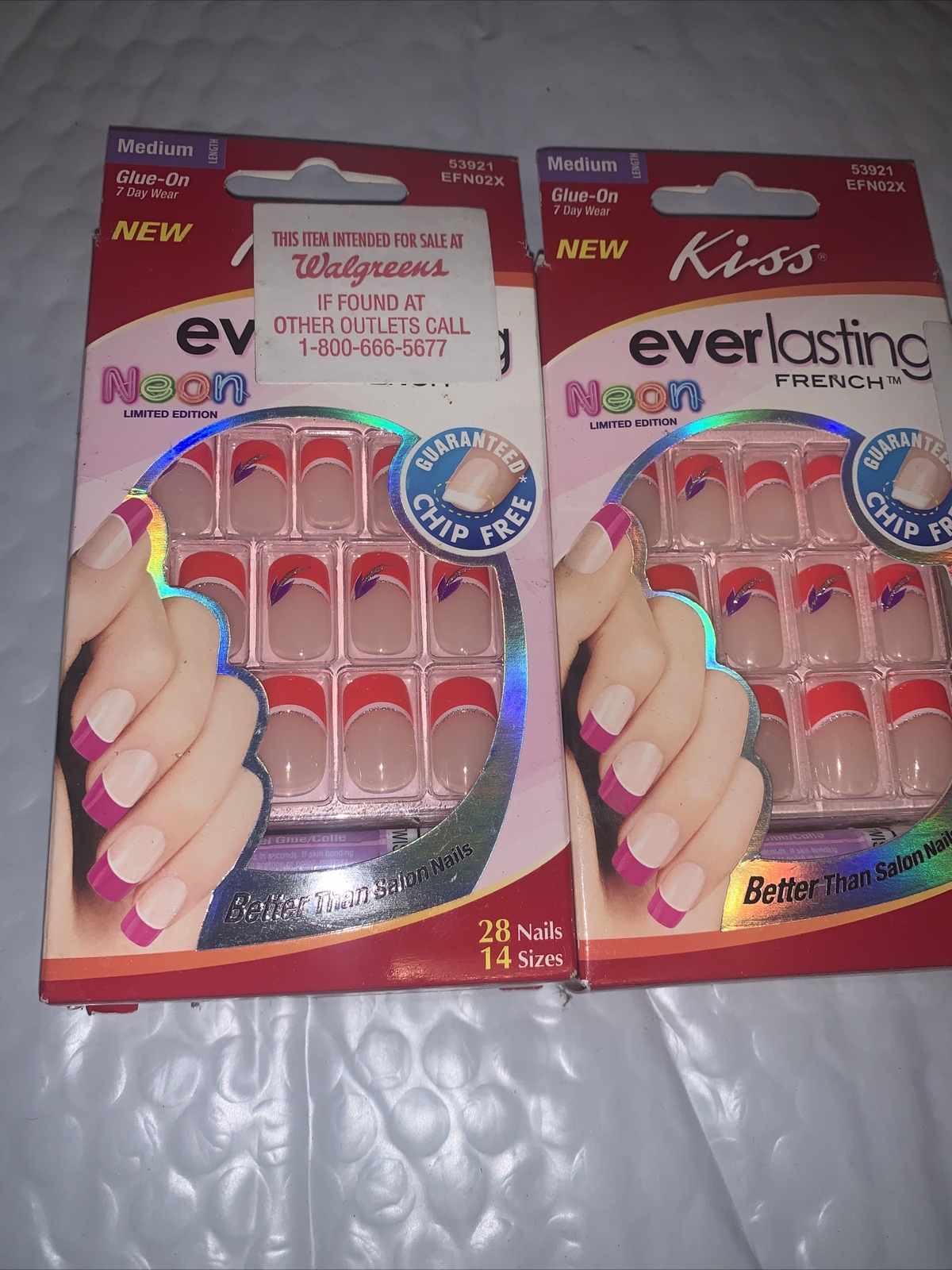 **Lot Of 2** Kiss Everlasting French Manicure Fingernails #53921 EFN02X (Waves)