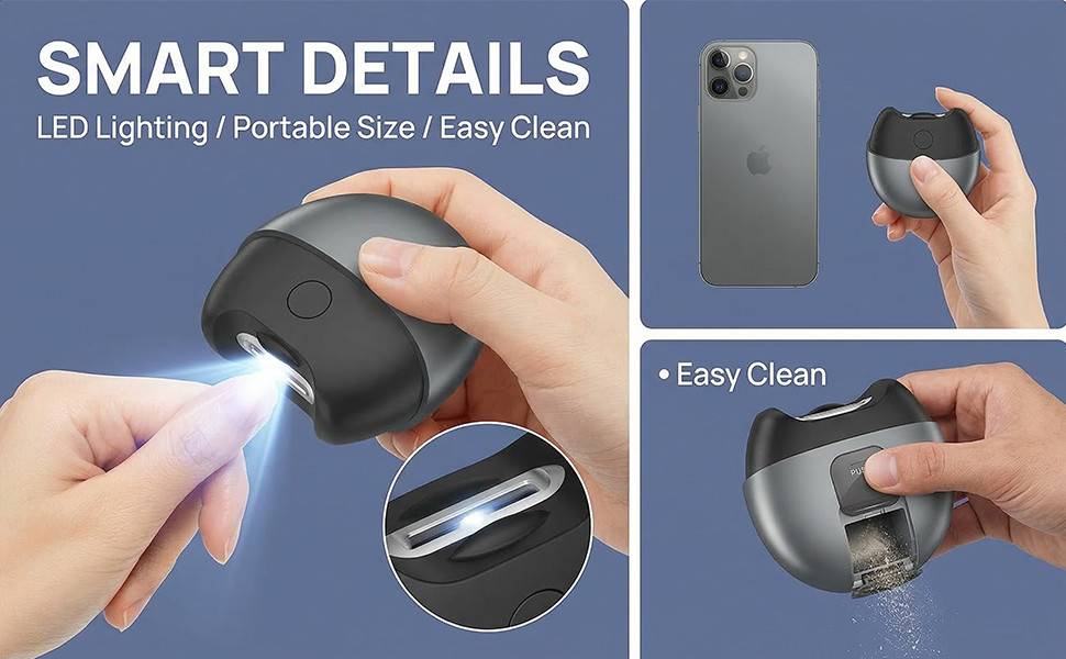 Electric Nail Clipper for Seniors & Adults, Automatic Nail Clippers with LED