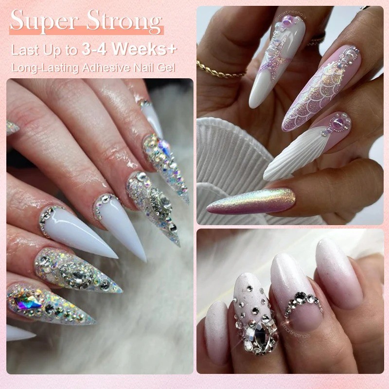 BORN PRETTY 30ml Rhinestone Glue Gel Clear Nail Art Adhesive UV LED Crystal