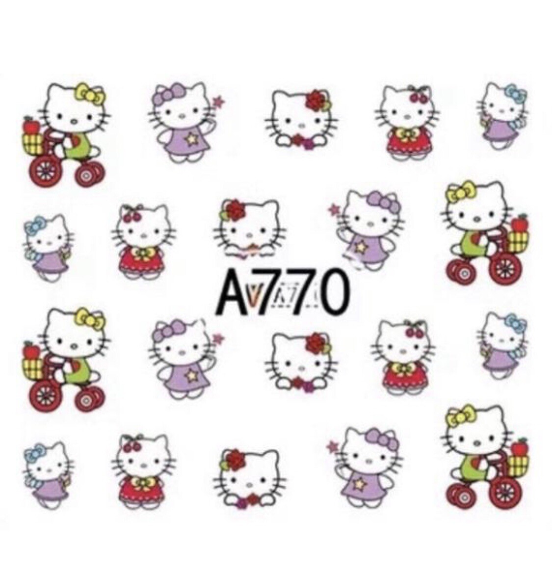 NAIL art 3 sheets HELLO KITTY + US SELLER Free Shipping