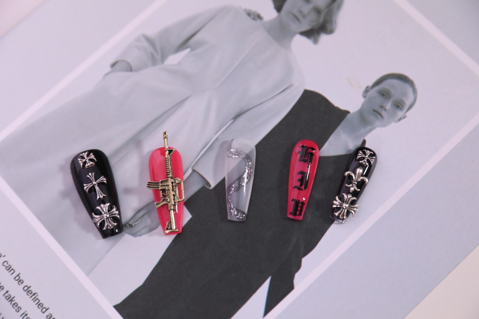15Pcs Guns N’ Roses Nail Art By Handmade
