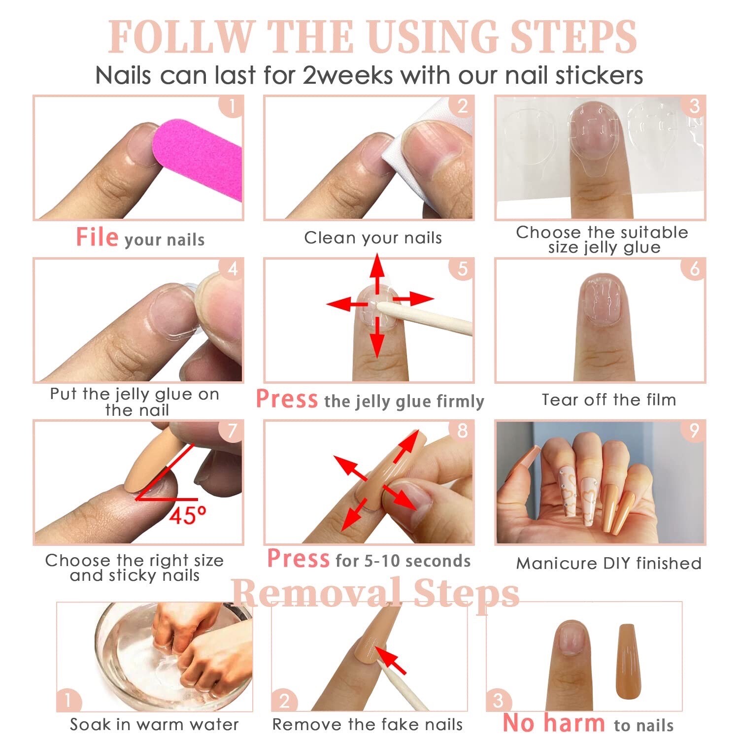 press on nails short-medium