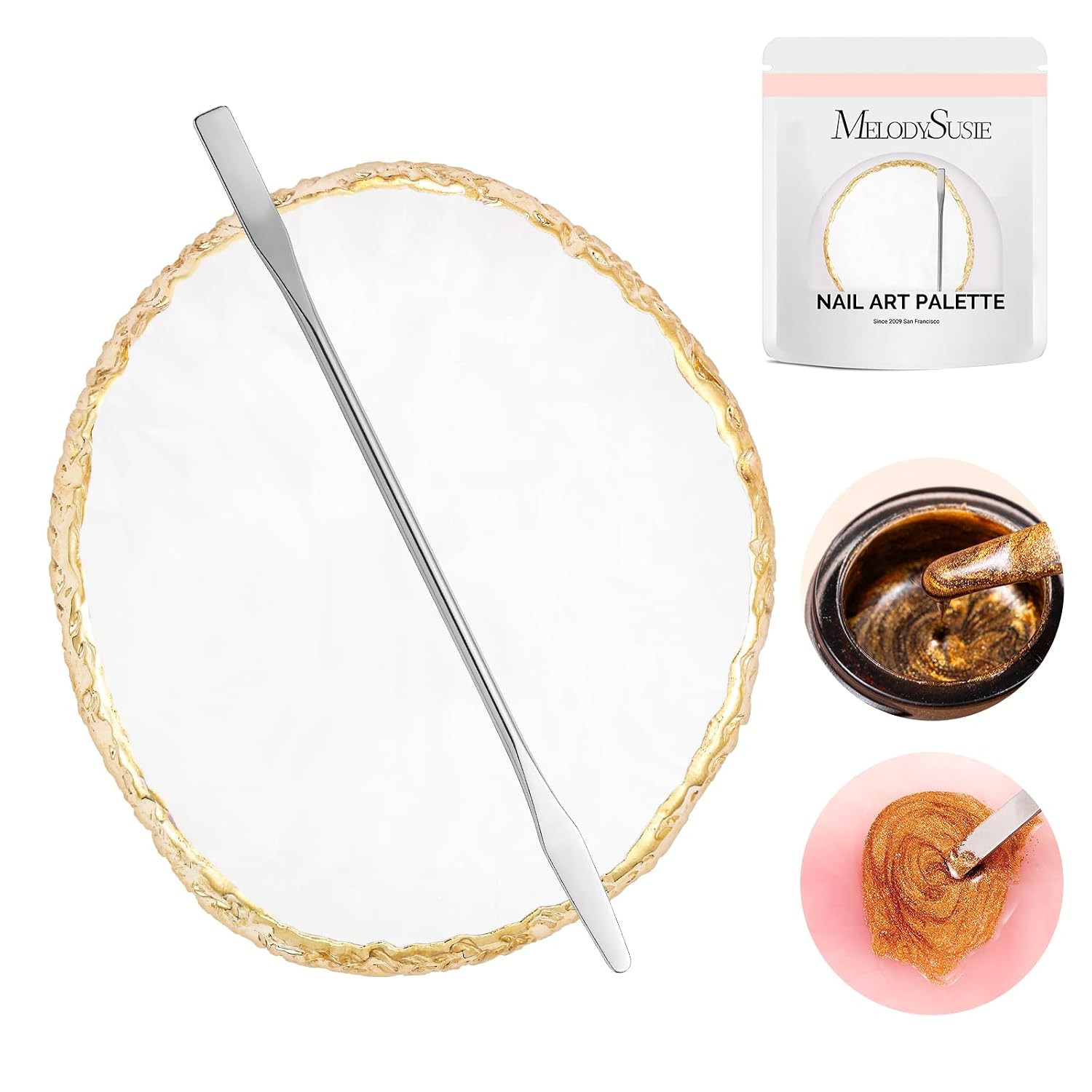 1Pc round Resin Nail Art Palette Color Mixing Board White | Professional Resin P