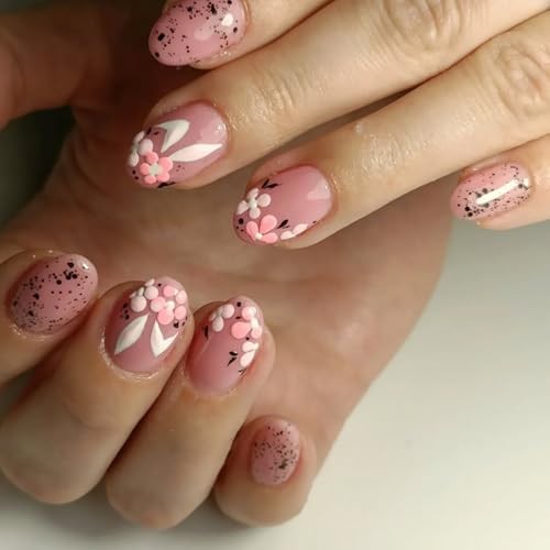Easter French Tip Press on Nails Almond Medium Fake Nails Rabbit Design Style 5