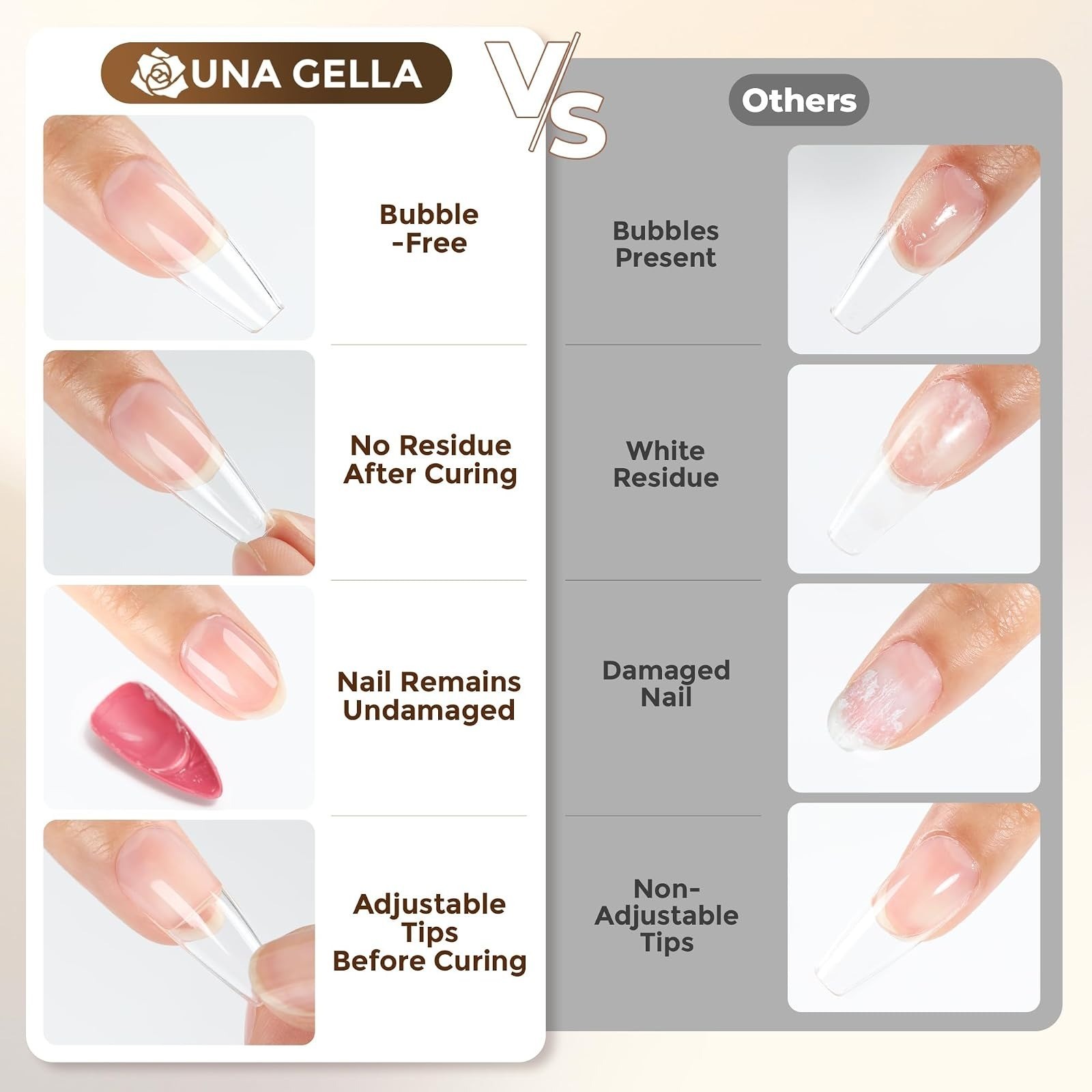 UNA GELLA 9 in 1 Gel Nail Glue for Acrylic Nails – 2Pcs 10ml