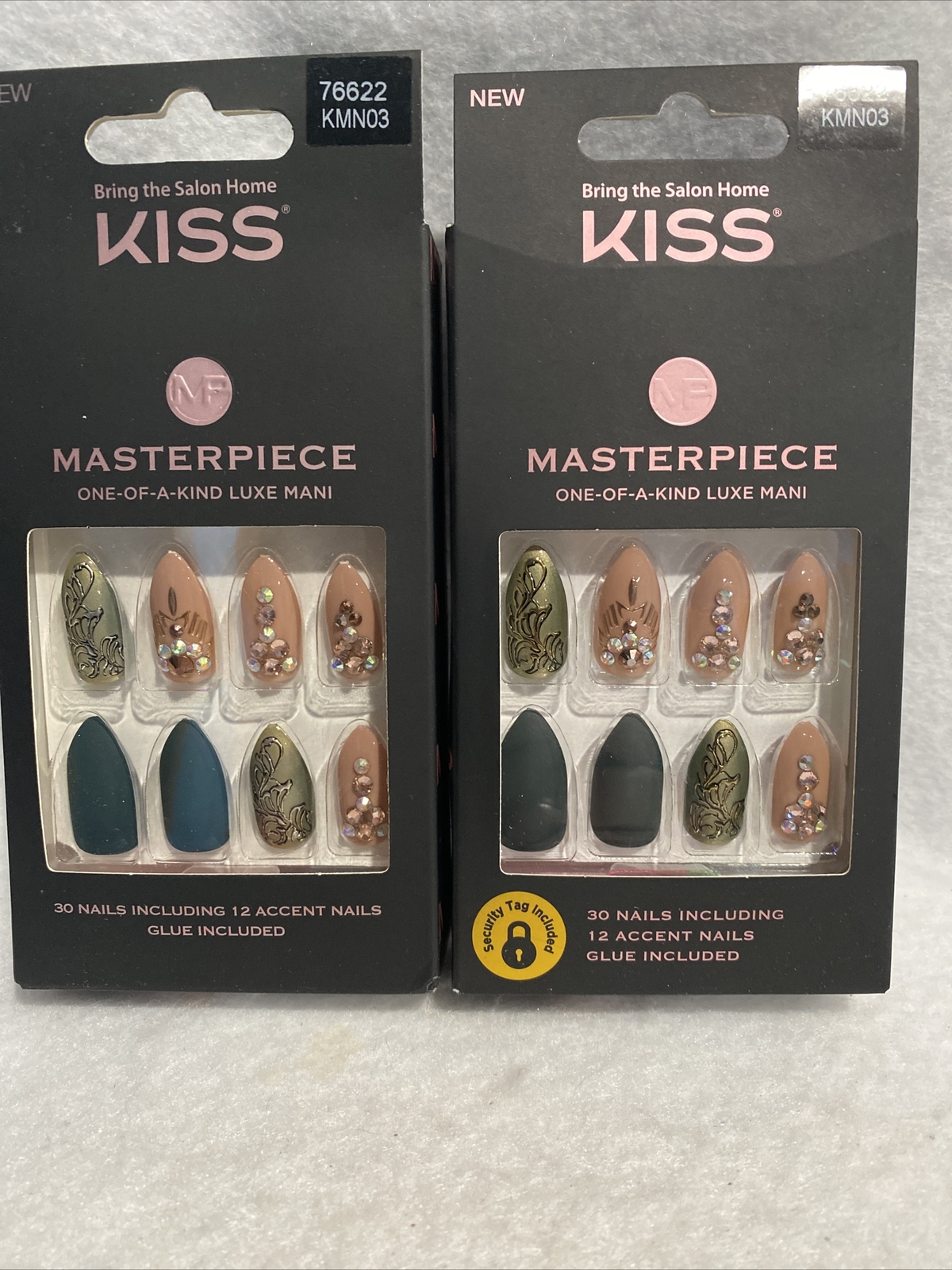 Lot Of 2 Kiss Masterpiece One-of-a-Kind Luxe Mani #76622 KMN03