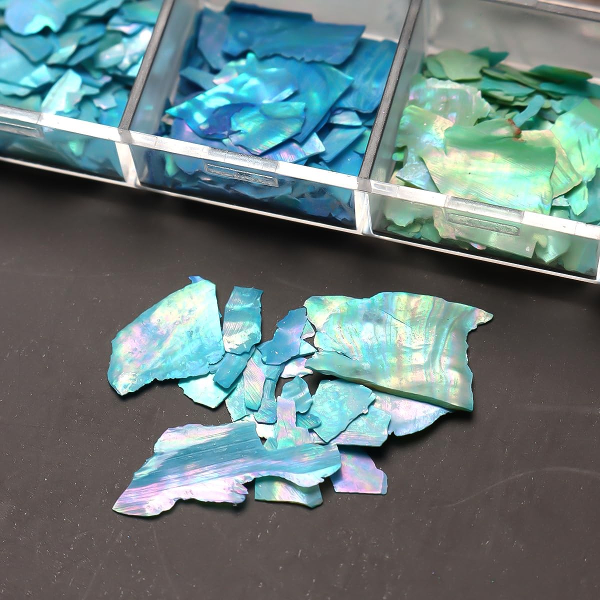 Aurora Shell Nail Glitter Flakes,Holographic Irregular Abalone Slices Sea She…