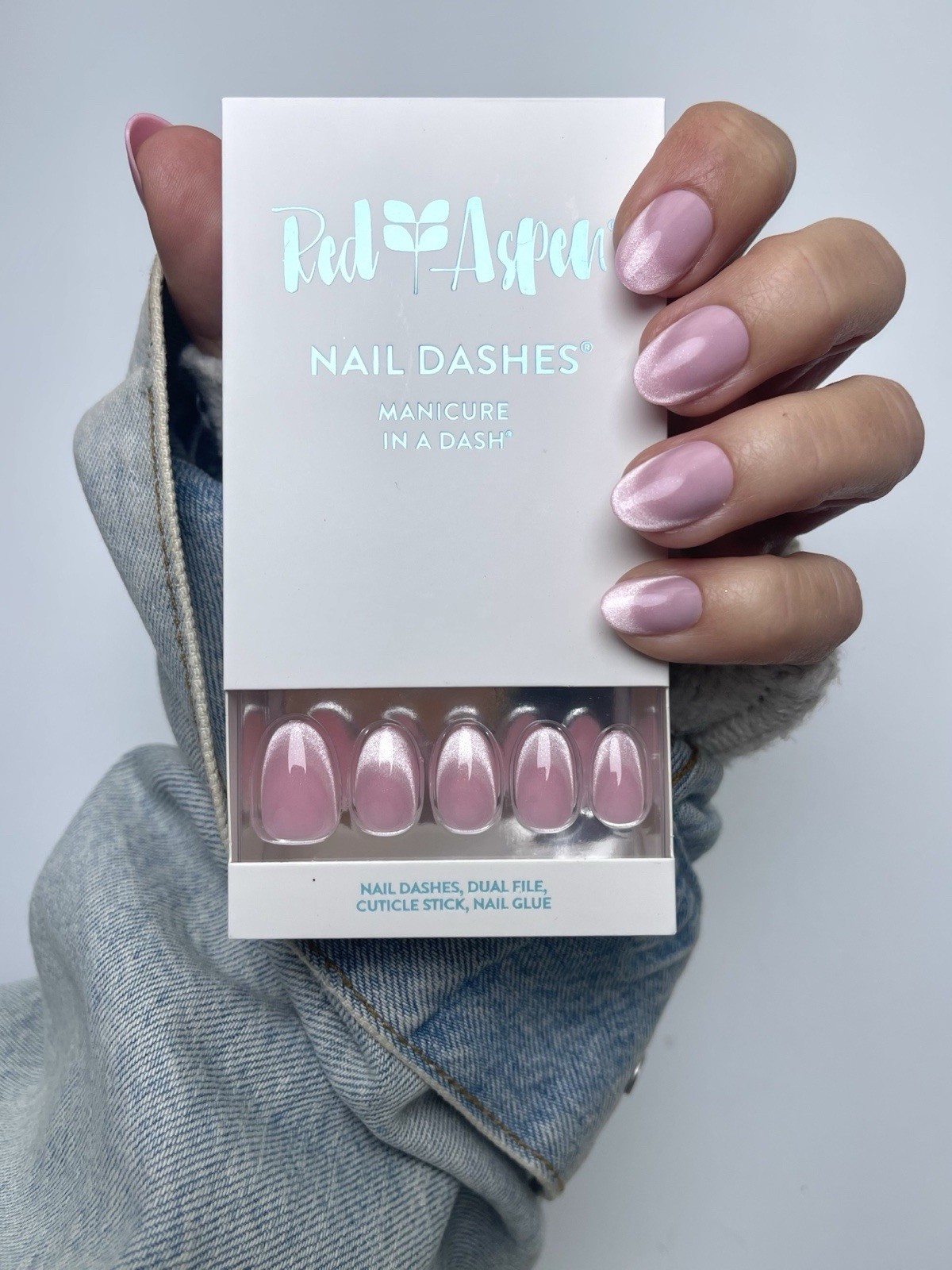 Red Aspen Press On Nails~ Brycyn Short Almond CatEYE Sold Out FAST SHIPPING