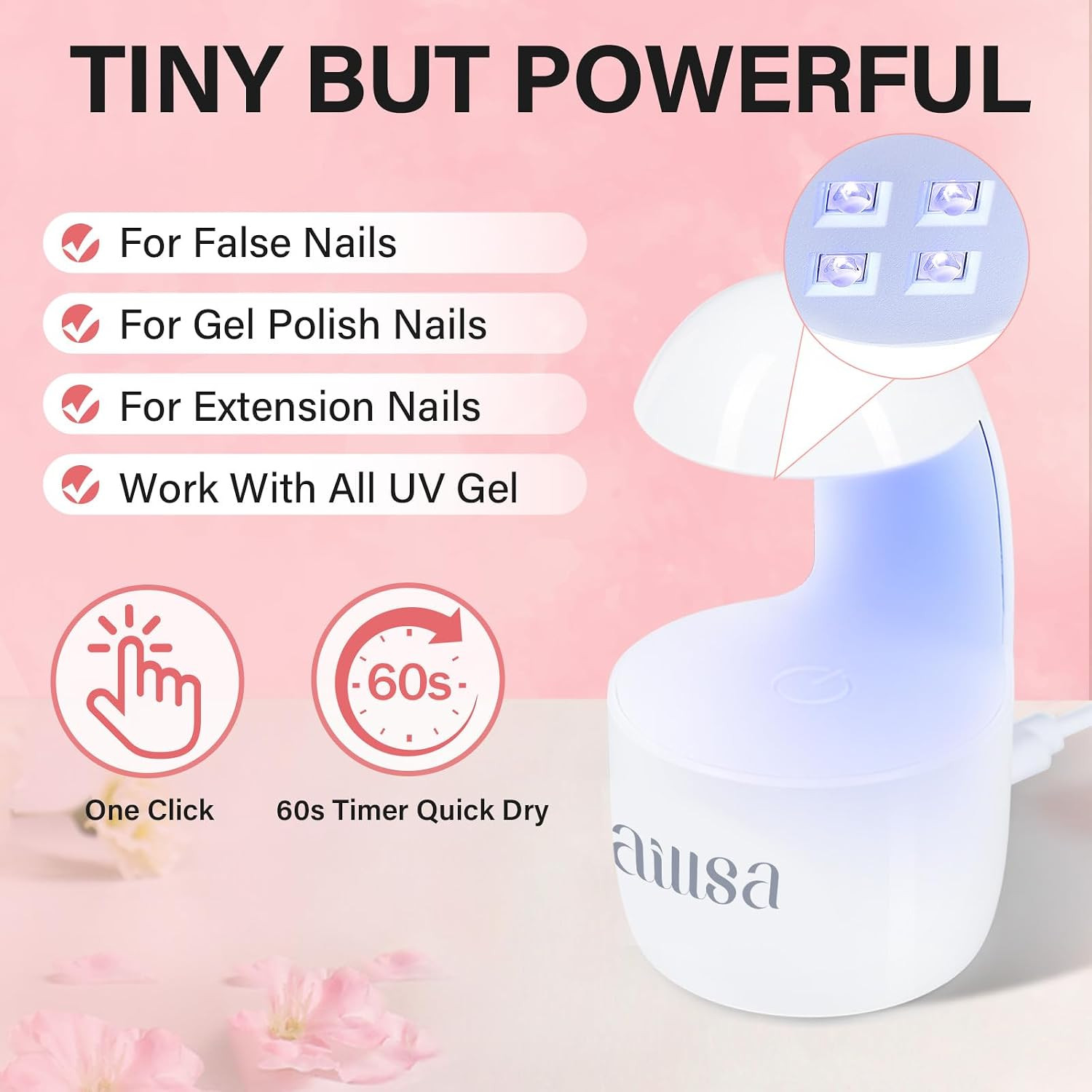 Gel Nail Tips Kit Short Square Nail Tips 240Pcs for Salon | 2 in 1 Nail Glue Bas