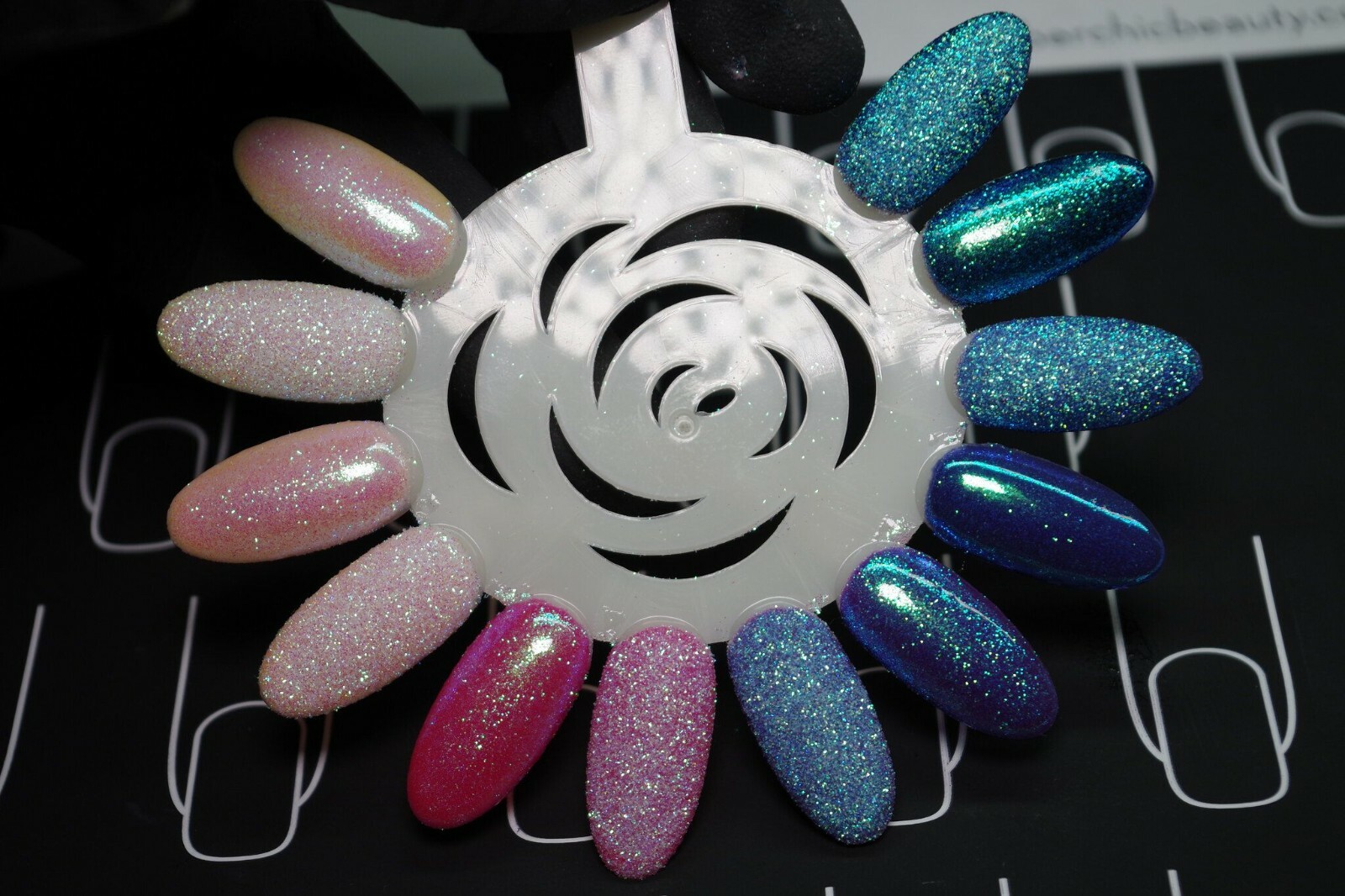 Emerald Mermaid Effect Nail Glitter Powder Shiny Dust Glimmer Unicorn Aurora UK