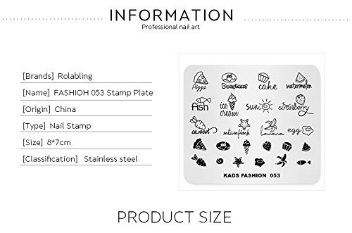 Nail Stamping Plate Fashion Food Fruit Summer Cake Fish Ice Cream Theme Multi…