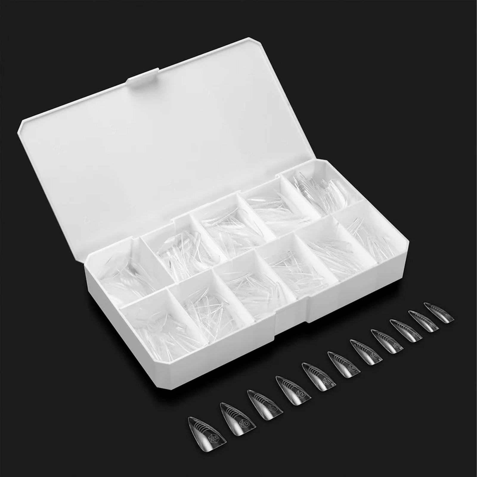 Apres French Manicure Gel-X Tips – Sculpted Stiletto Long (330 pcs)