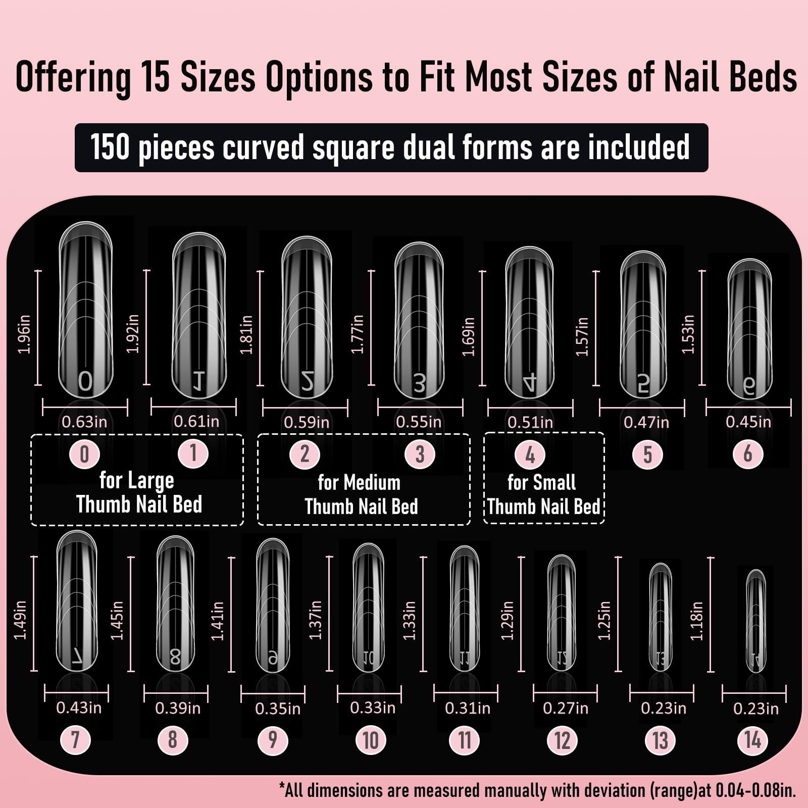 Curved Dual Forms for Polygel, Square Poly Gel Nails Forms for Nail Extension…