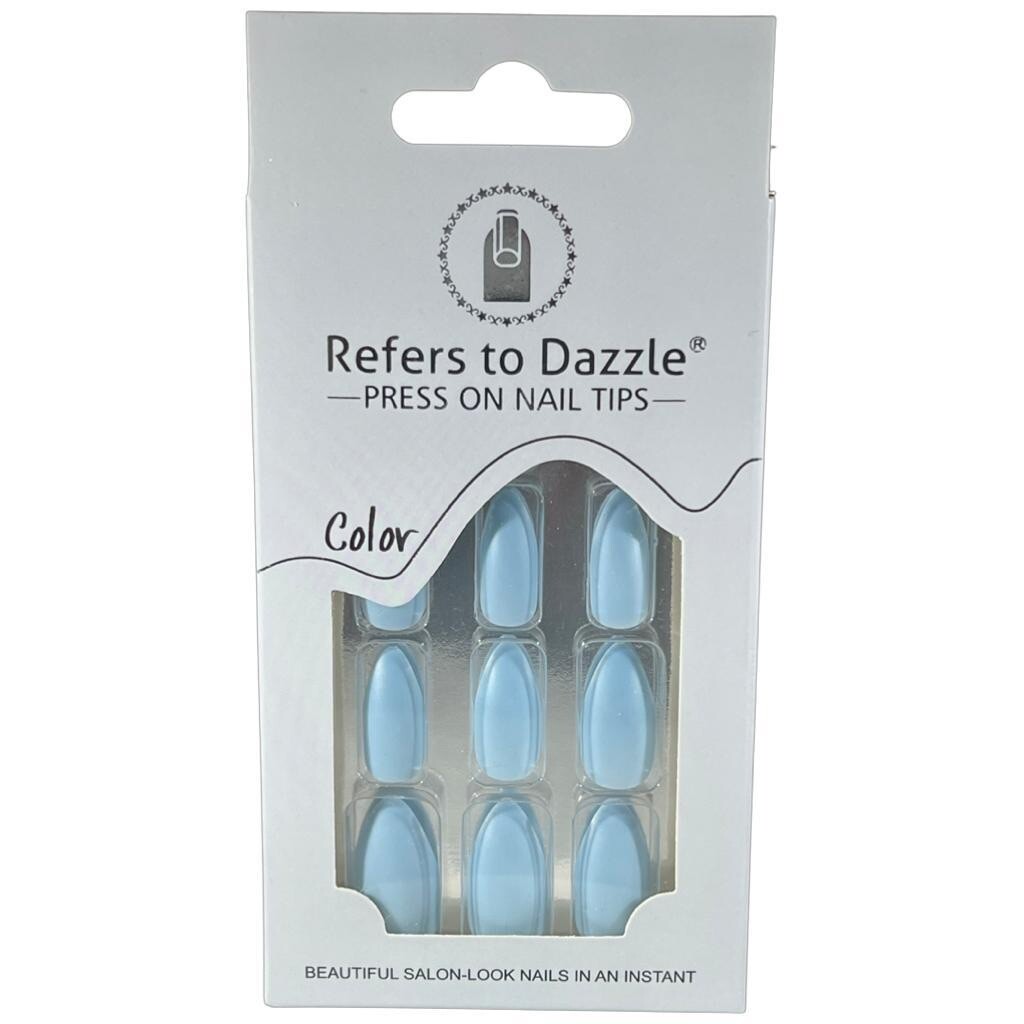💅Dollar2million Press on Nail Tips Baby Blue False Nails, 12 Pieces💅