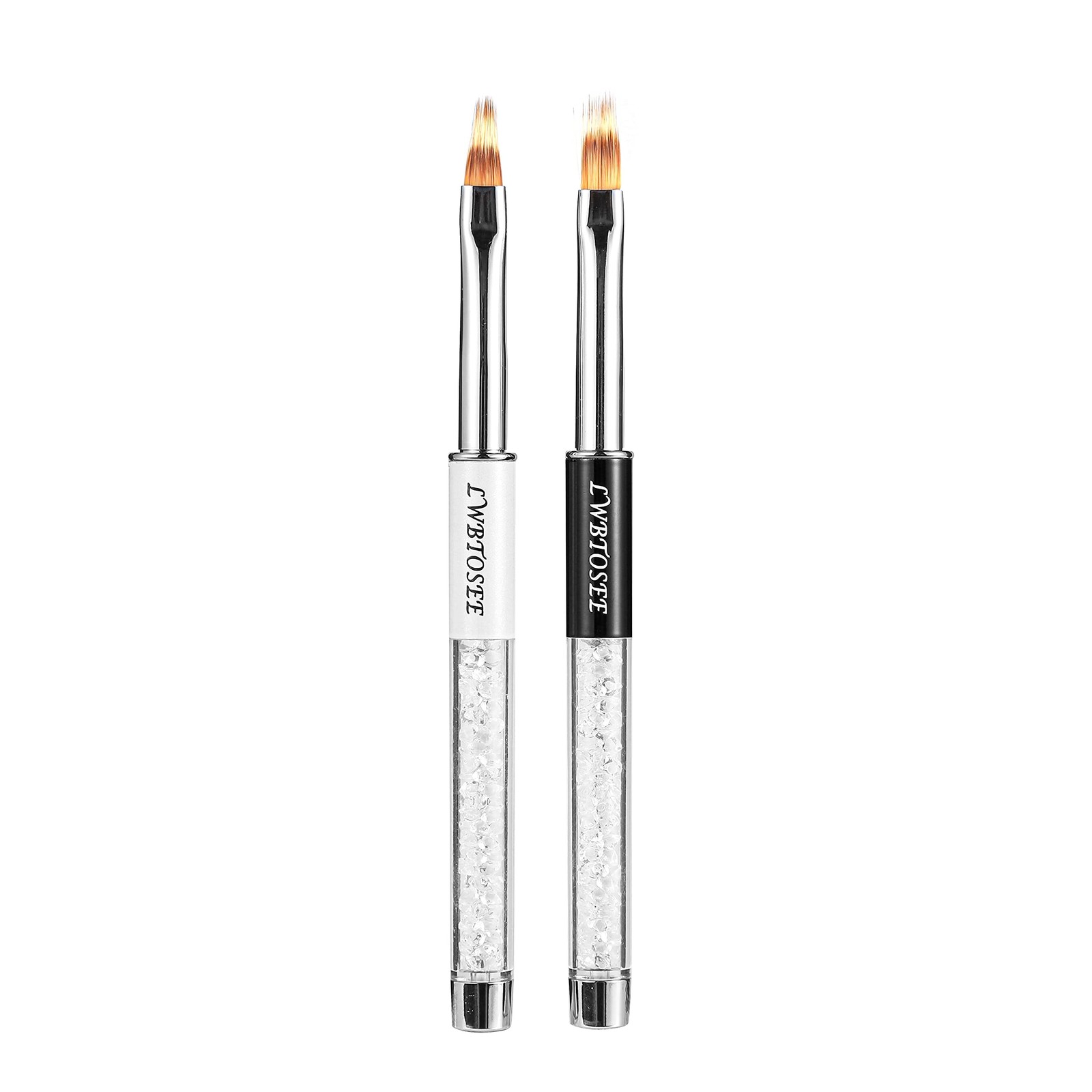 LWBTOSEE 2PCS Nail Ombre Brush Nail Art Painting Pen Brush UV Gel Polish Grad…