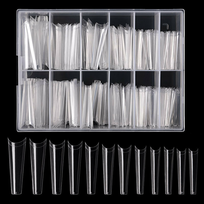 240pcs/Box Half Cover XXL Coffin Tips C Curve Extra Long False Nails Acrylic Tip