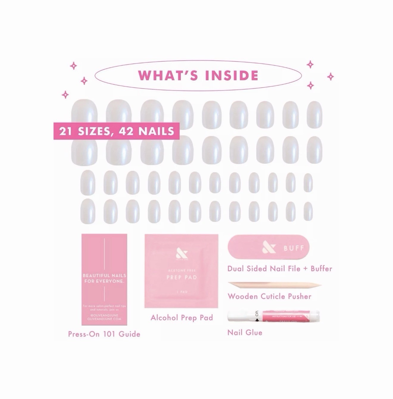 Olive & June Instant Mani Press-On Nails Pink Goldfish