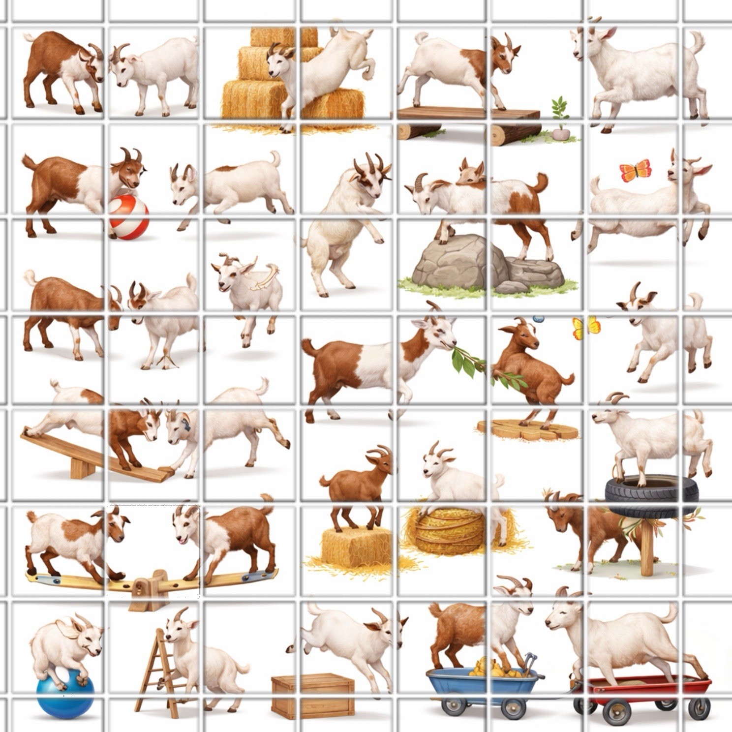 Playful Goats Waterslide Finger Nail Decals Set Of 50 Ins. Bonus Inc.