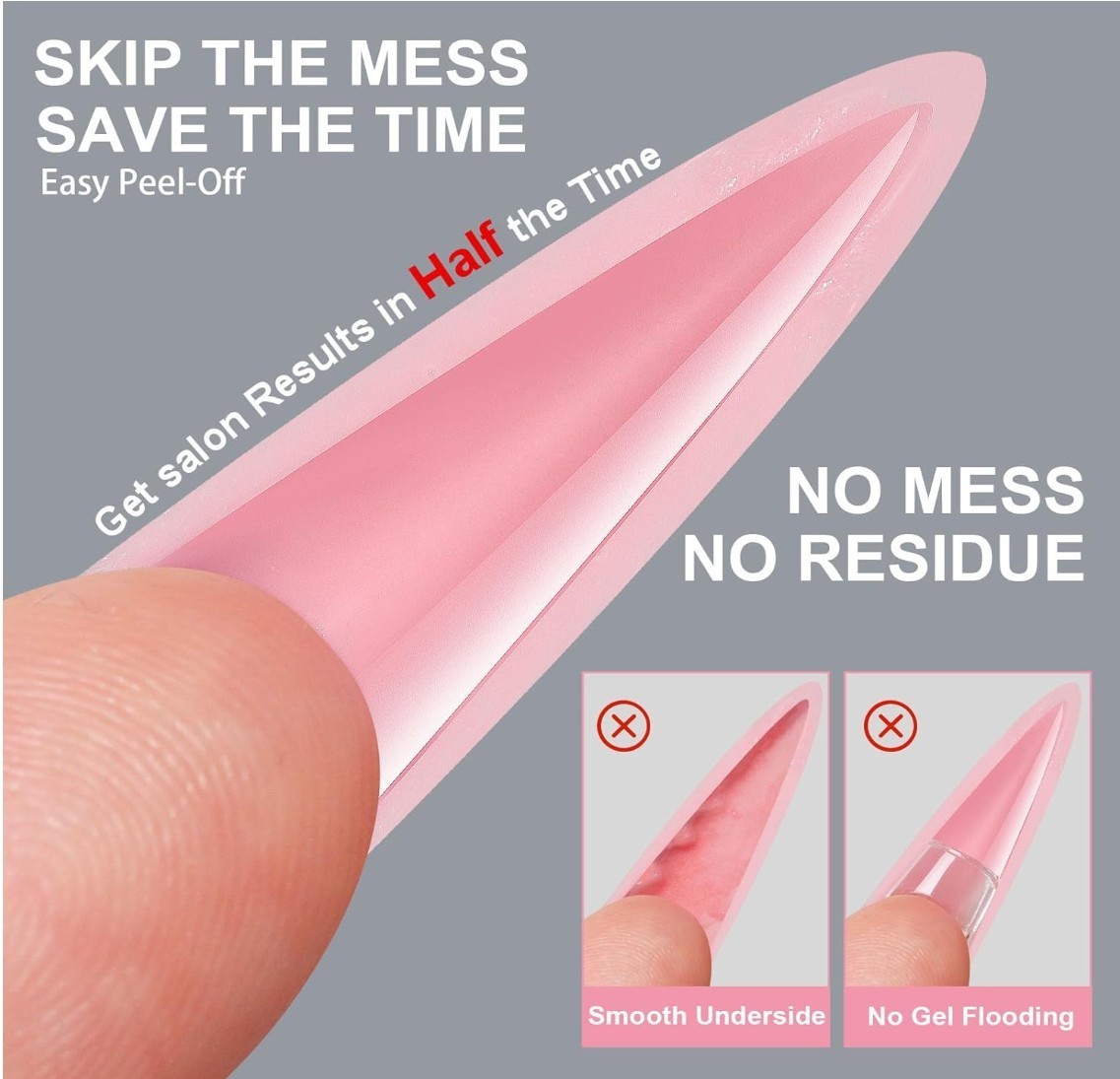 256Pcs Easy Nails Art Forms with Sandwich Design for Paperless