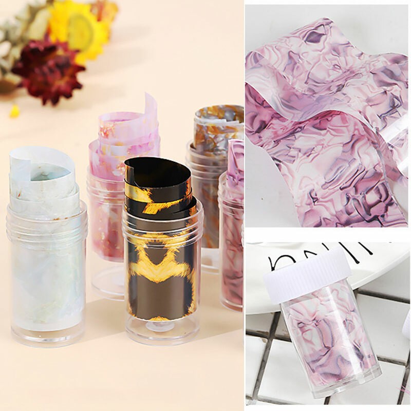 Candy Marble Nail Foils Glitter Foil Nail Art Transfer Stickers Decals Tips DIY✔