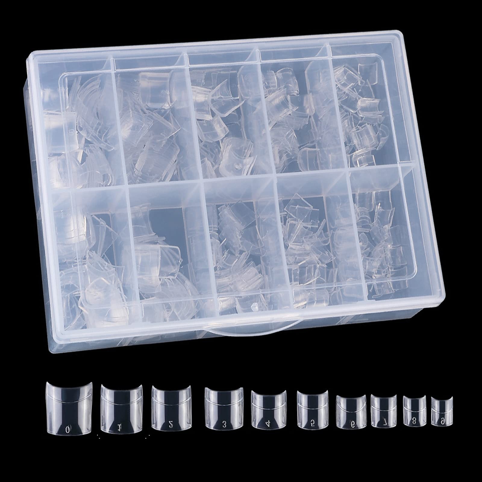 Acrylic Clear Nail Tips 500Pcs Short French Artificial Square False Tip for M…